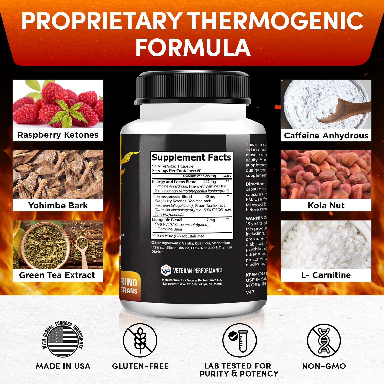 Veteran Performance Burn Zone – GLP-1 Booster - Thermogenic Fat Burner for Energy, Focus & Metabolism