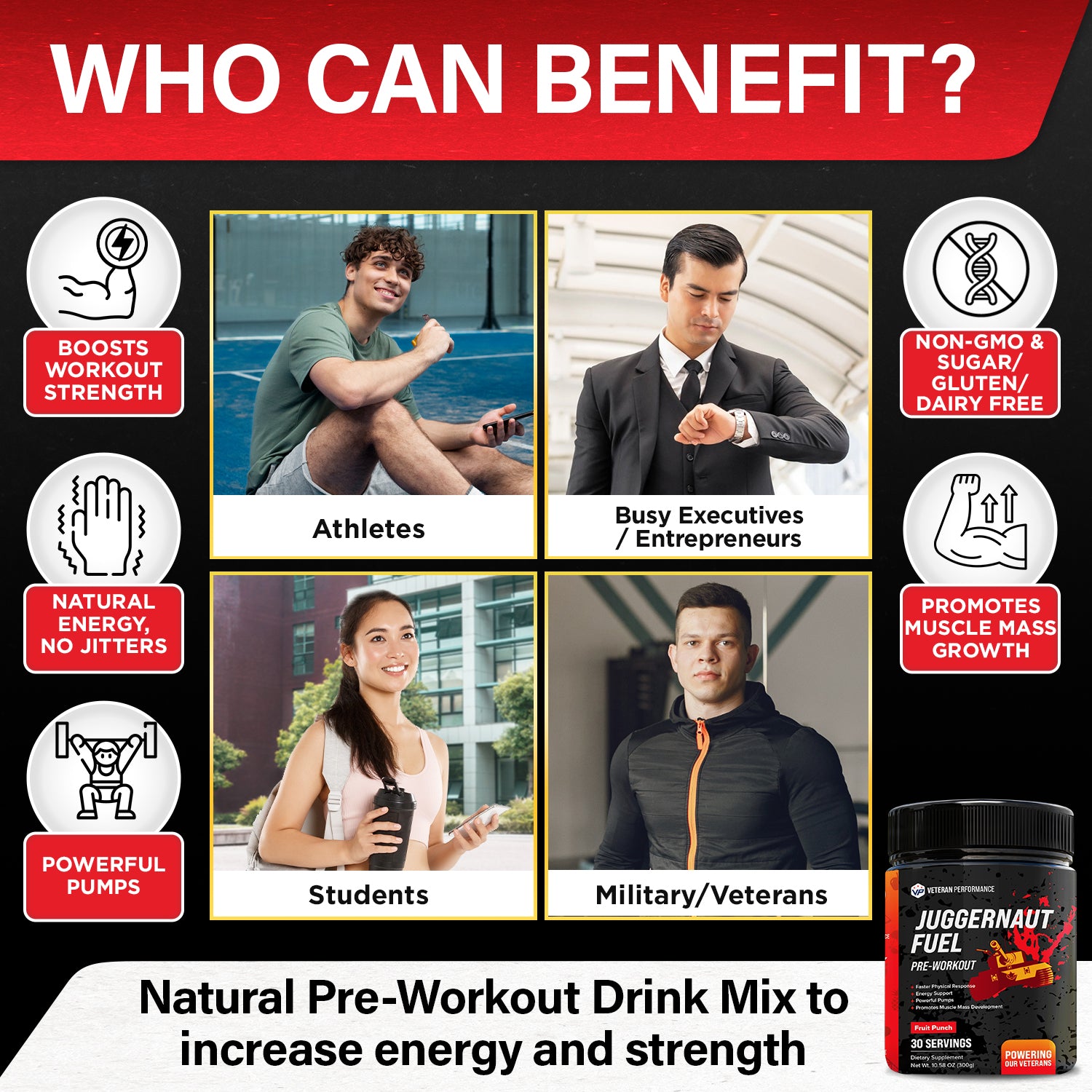 Veteran Peformance Juggernaut Fuel Pre-Workout + Moringa  + Multifunctional Household Fruit Mixer