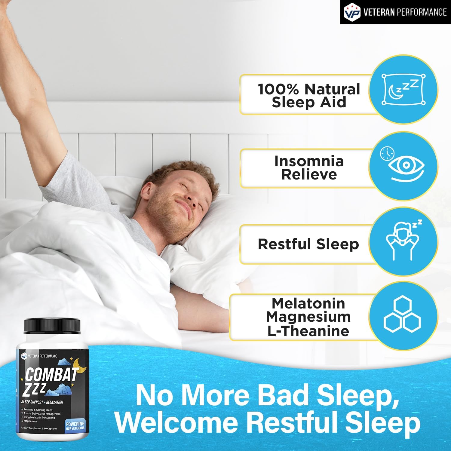 Veteran Performance Combat ZZZ – Sleep & Recovery Supplement for Deep Rest & Hormonal Balance