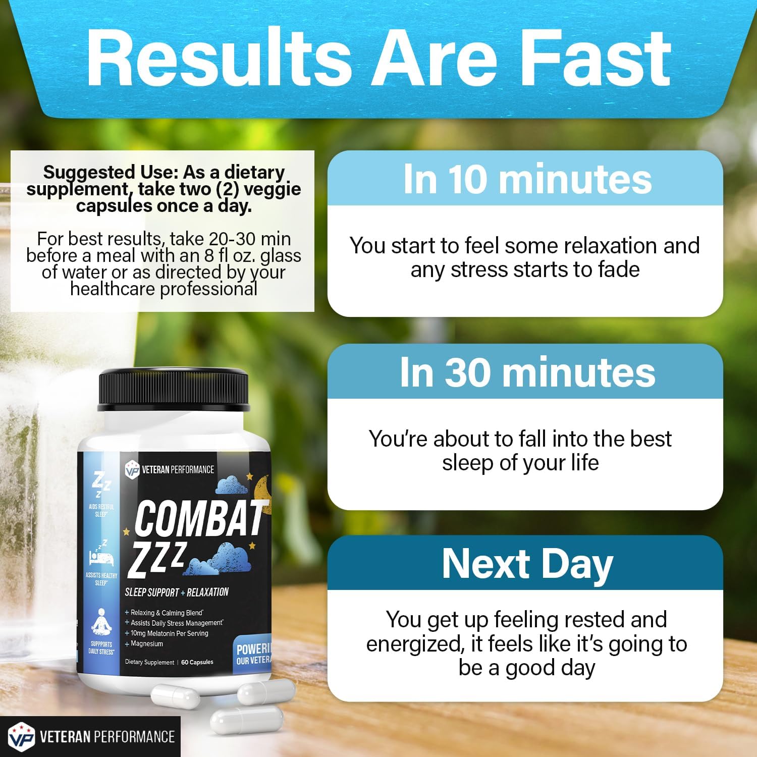 Veteran Performance Combat ZZZ – Sleep & Recovery Supplement for Deep Rest & Hormonal Balance