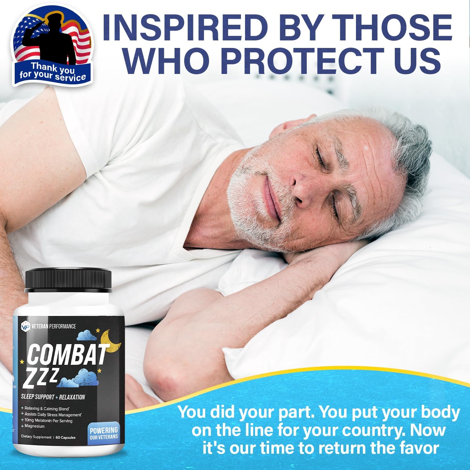 Veteran Performance Combat ZZZ – Sleep & Recovery Supplement for Deep Rest & Hormonal Balance
