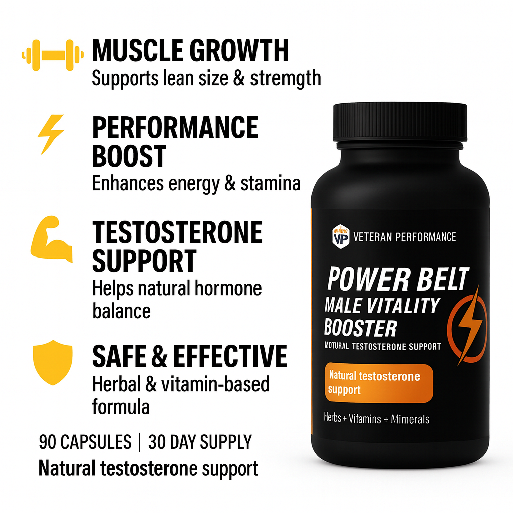 POWER BELT - Male Vitality Booster - Natural TESTOSTERONE Support