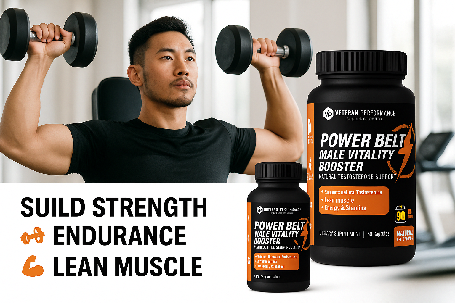 POWER BELT - Male Vitality Booster - Natural TESTOSTERONE Support