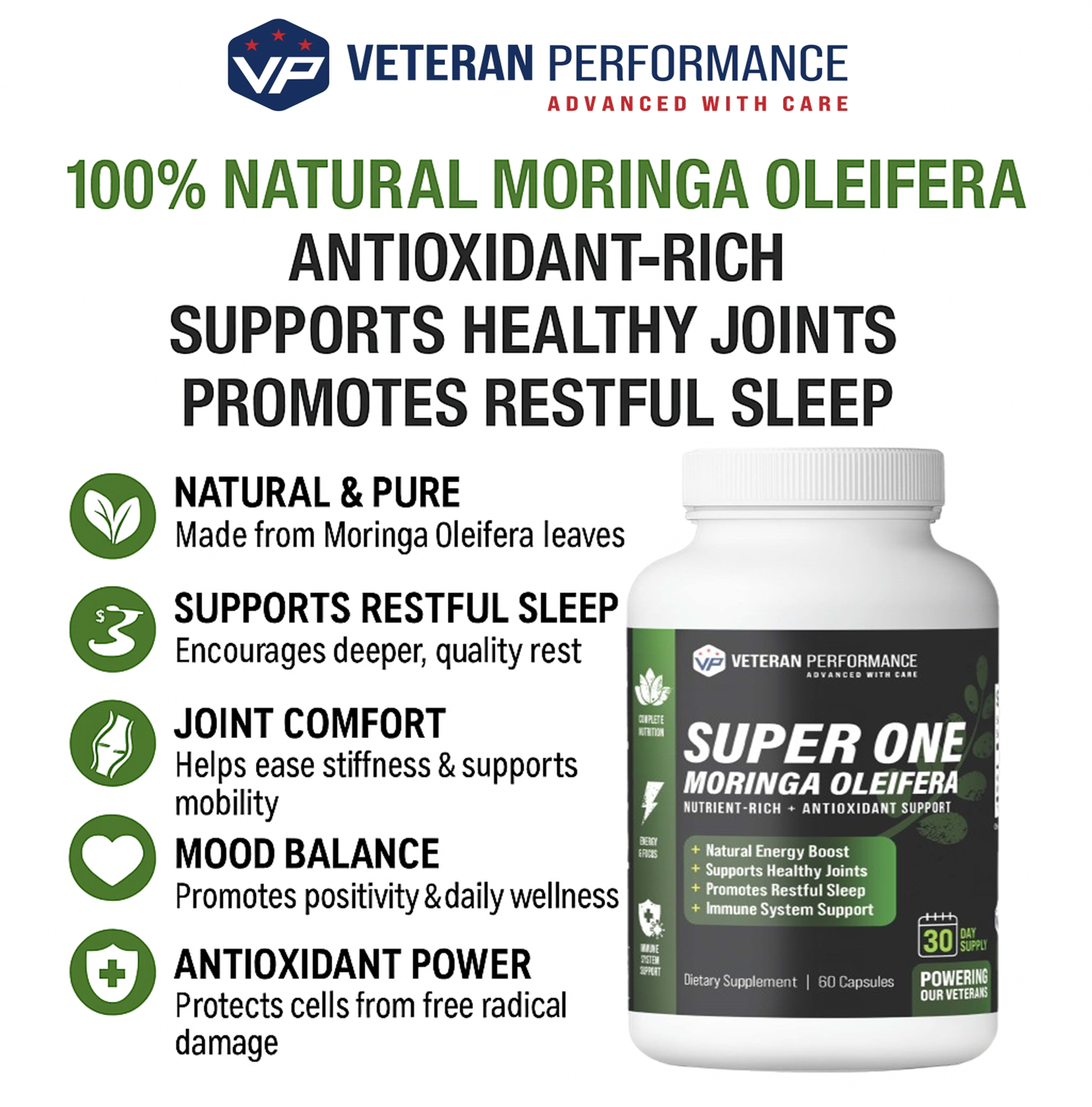 Super One Moringa Oleifera - Nutrient Rich + Antioxidant Support