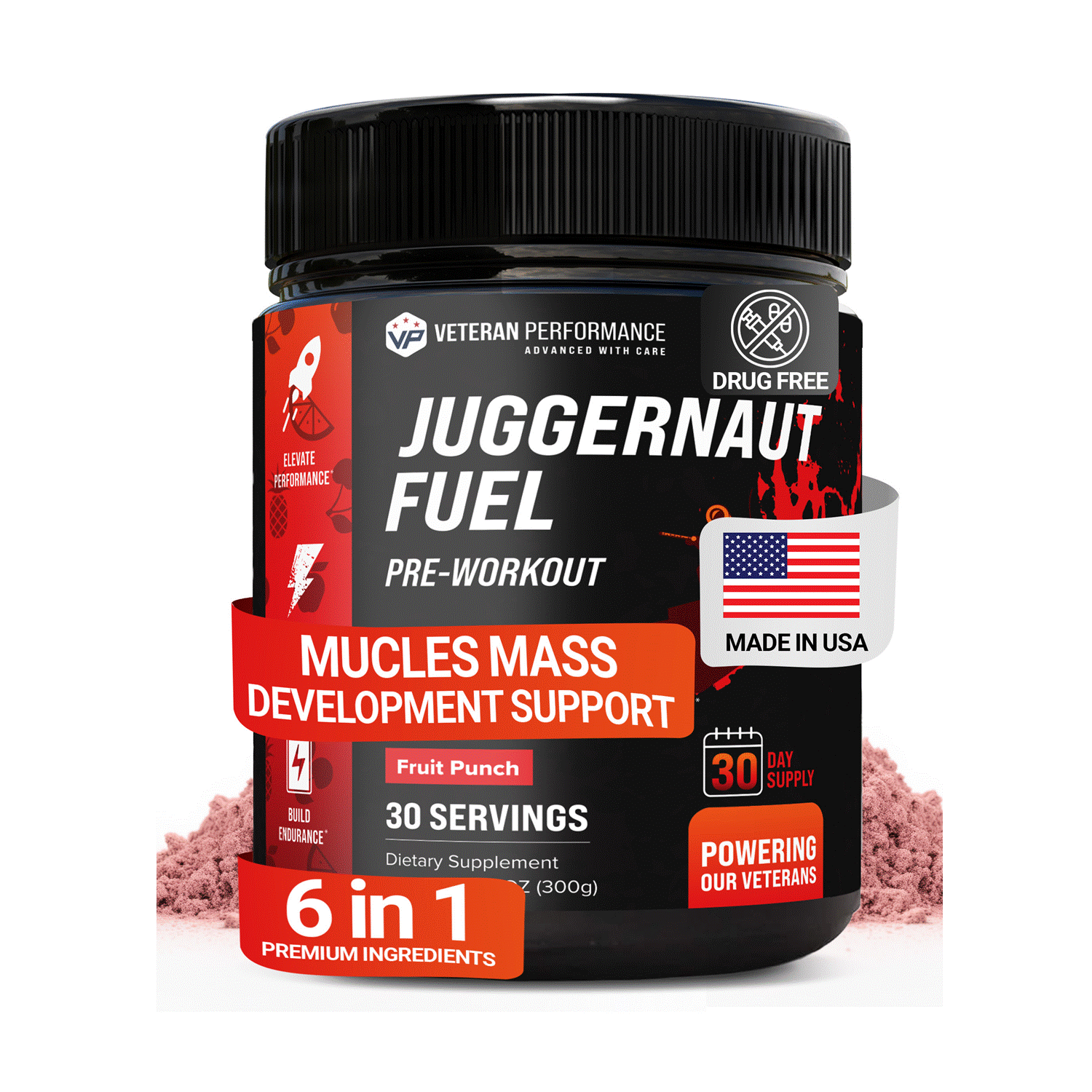 Veteran Peformance Juggernaut Fuel Pre-Workout – Supplement for Strength, Energy & Endurance