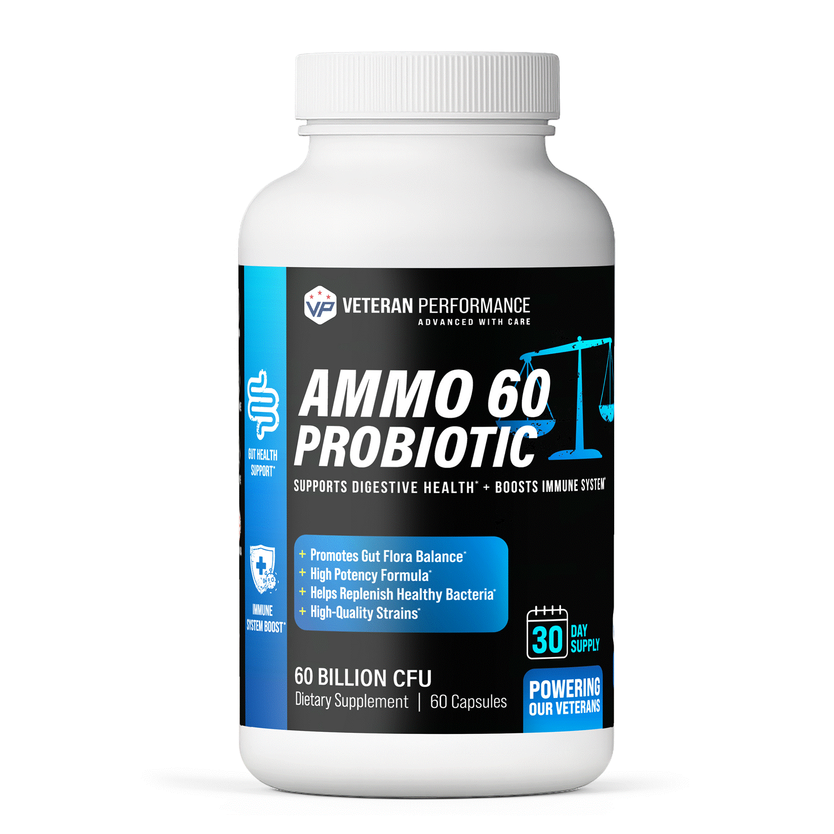 AMMO 60 PROBIOTIC - 60 Billion CFU - Support Digestive Health + Boost Immune System
