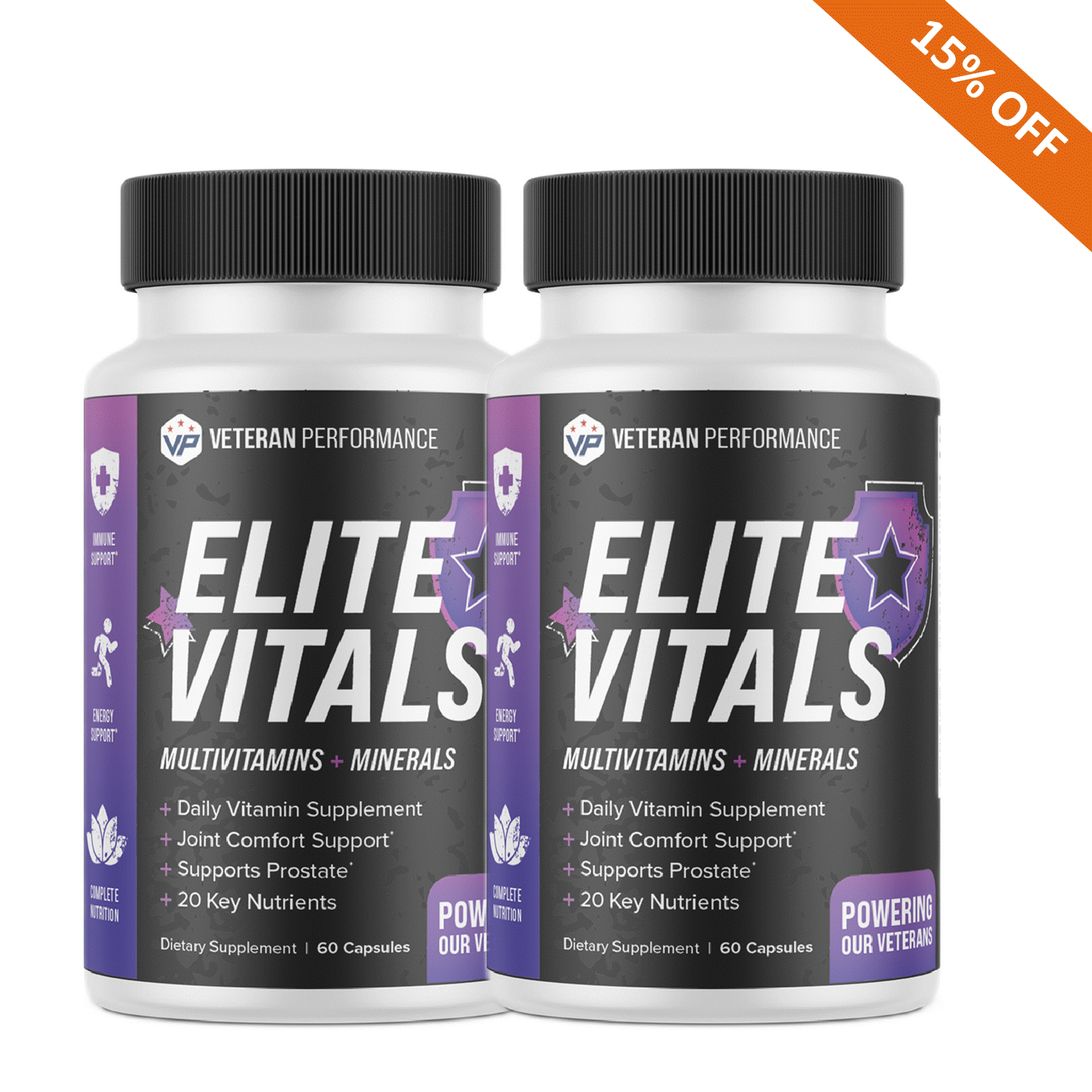 Veteran Performance Elite Vitals – Men's Daily Multivitamin for Energy, Immunity & Hormonal Suppo