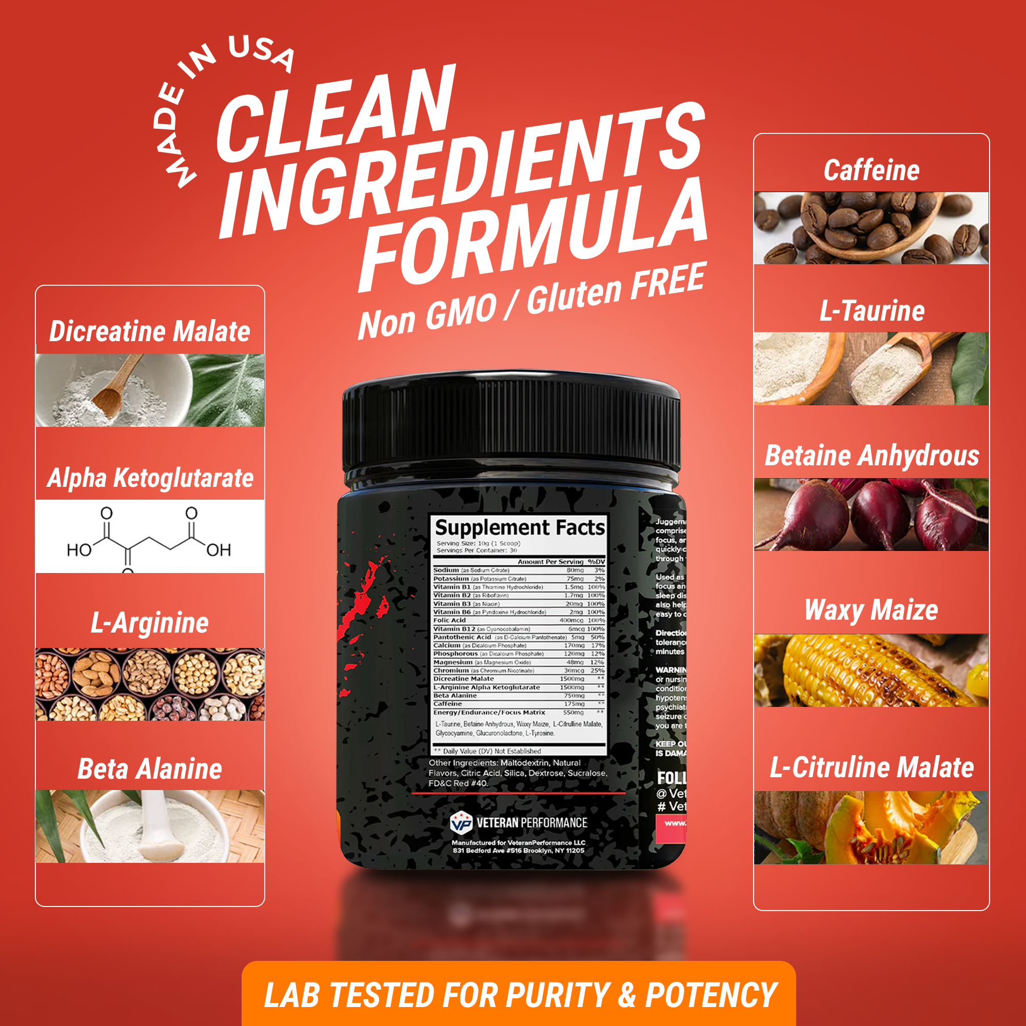 Veteran Peformance Juggernaut Fuel Pre-Workout + Moringa  + Multifunctional Household Fruit Mixer