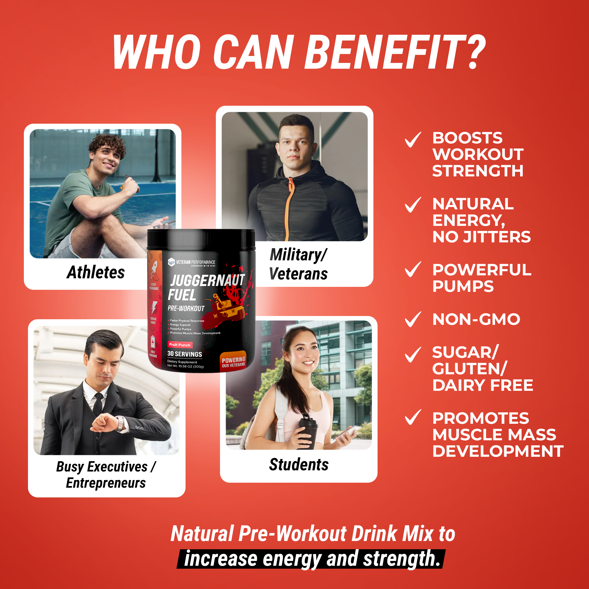 Veteran Peformance Juggernaut Fuel Pre-Workout + Moringa  + Multifunctional Household Fruit Mixer